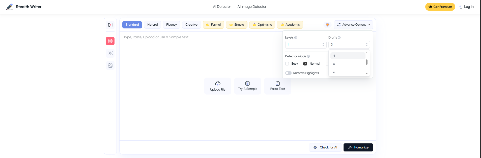 Stealth Writer Interface